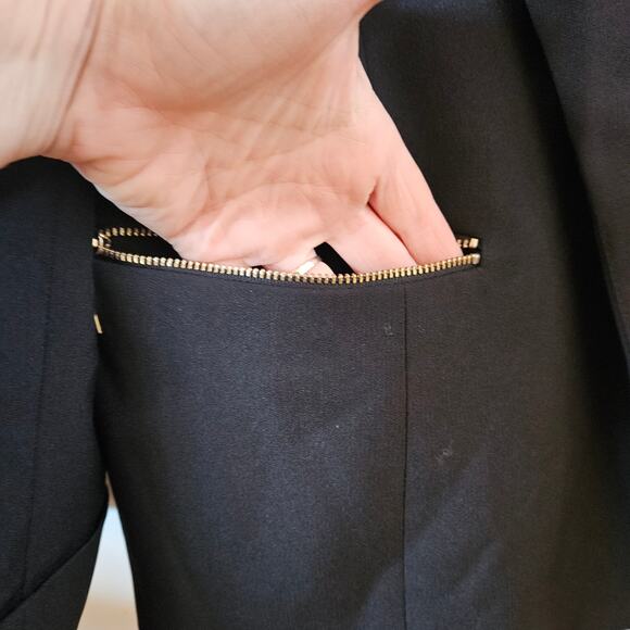 Black Label by Evan-Picone Black Blazer Size 16 Jacket Business Office Career - Picture 7 of 10